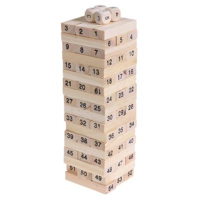 Blocos de apartamentos de madeira Toy Tower Stacking Game do dominó dos dígitos