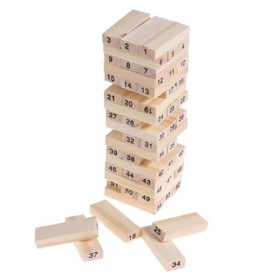 Blocos de apartamentos de madeira Toy Tower Stacking Game do dominó dos dígitos