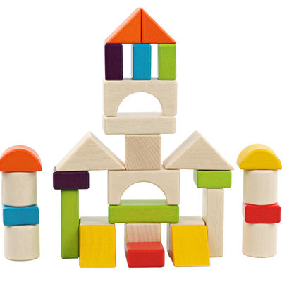 Blocos de apartamentos de madeira Toy Stacking do castelo grande de 15cm 30 partes
