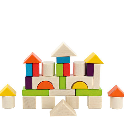 Blocos de apartamentos de madeira Toy Stacking do castelo grande de 15cm 30 partes