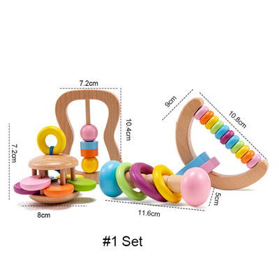 Das crianças musicais de madeira dos brinquedos de Soother 7.2cm do chocalho os instrumentos de madeira