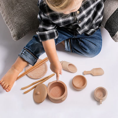 A cozinha diminuta de madeira dos utensílios de mesa 8.9cm ajustou o brinquedo ajustado de cozimento de madeira