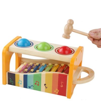 Bebê de madeira do xilofone de oito brinquedos musicais de madeira das notas 15cm