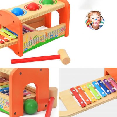 Bebê de madeira do xilofone de oito brinquedos musicais de madeira das notas 15cm