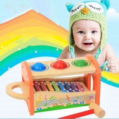 Bebê de madeira do xilofone de oito brinquedos musicais de madeira das notas 15cm
