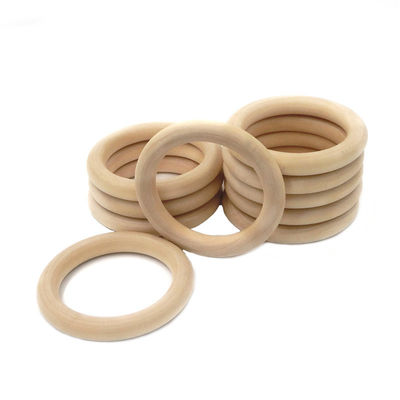 Bracelete DIY 55mm Toy Beech Wood Teething Rings saindo os dentes de madeira