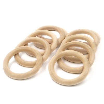 Bracelete DIY 55mm Toy Beech Wood Teething Rings saindo os dentes de madeira