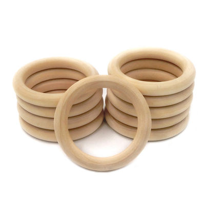 Bracelete DIY 55mm Toy Beech Wood Teething Rings saindo os dentes de madeira