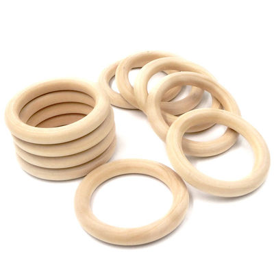 Bracelete DIY 55mm Toy Beech Wood Teething Rings saindo os dentes de madeira