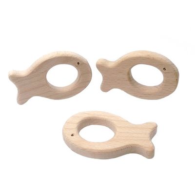 Faia Toy Natural Wood Teethers Necklace saindo os dentes 55mm de madeira feito a mão