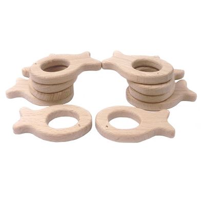 Faia Toy Natural Wood Teethers Necklace saindo os dentes 55mm de madeira feito a mão