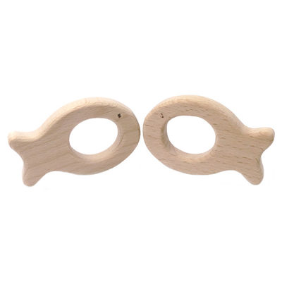 Faia Toy Natural Wood Teethers Necklace saindo os dentes 55mm de madeira feito a mão