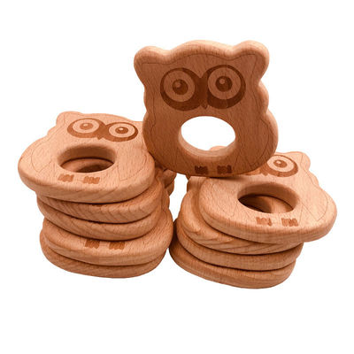 Brinquedo de madeira ISO9001 Teether animal de madeira sair os dentes do pendente da colar