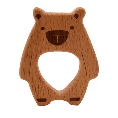 Brinquedo de madeira ISO9001 Teether animal de madeira sair os dentes do pendente da colar