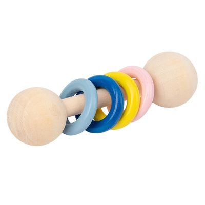 Chocalho de madeira Ring Montessori Wooden Teethers Safe do roedor 10.7cm do Gym