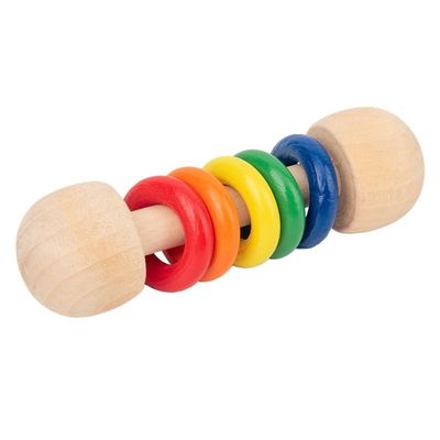 Chocalho de madeira Ring Montessori Wooden Teethers Safe do roedor 10.7cm do Gym