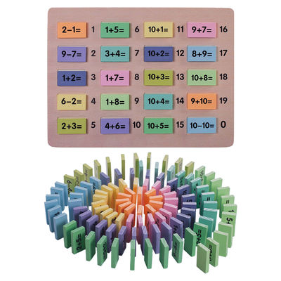 Blocos de madeira da matemática de Montessori dos blocos do dominó da matemática 4.5cm