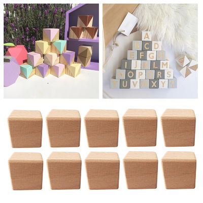 Mini blocos 10pcs de madeira inacabados para os ofícios retangulares