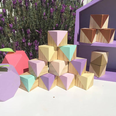 Mini blocos 10pcs de madeira inacabados para os ofícios retangulares