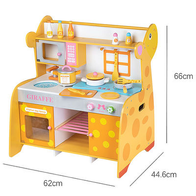 A cozinha diminuta de madeira da família 66cm ajustou Toy Kitchen Accessories de madeira