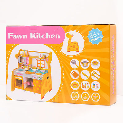 A cozinha diminuta de madeira da família 66cm ajustou Toy Kitchen Accessories de madeira