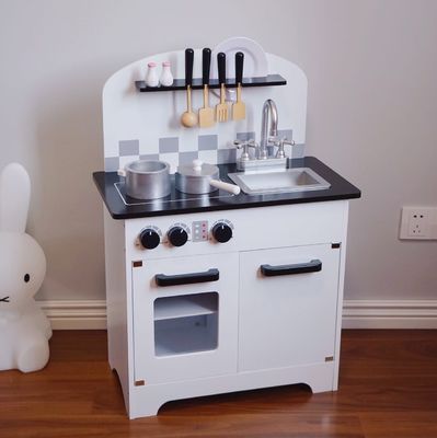 As crianças de Grey Wooden Kitchen Toys For das crianças enegrecem 77.8cm