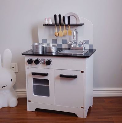 As crianças de Grey Wooden Kitchen Toys For das crianças enegrecem 77.8cm