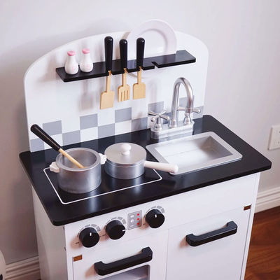 As crianças de Grey Wooden Kitchen Toys For das crianças enegrecem 77.8cm