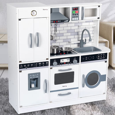 A cozinha diminuta de madeira do grande refrigerador de 82.5cm ajustou o preto branco do fogão