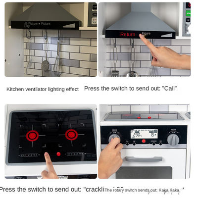 A cozinha diminuta de madeira do grande refrigerador de 82.5cm ajustou o preto branco do fogão