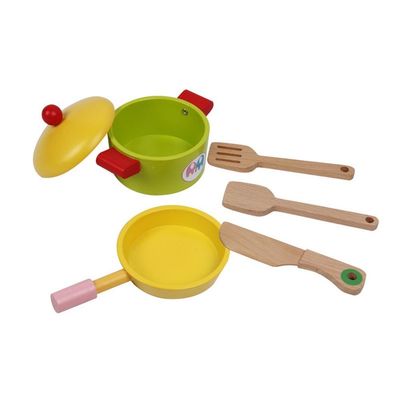 Da cozinha de madeira cor-de-rosa do jogo dos utensílios 30cm brinquedos Tabletop do teatro