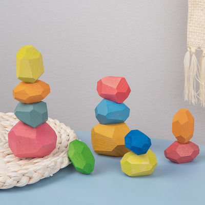 Os blocos de apartamentos de madeira da rocha de Jenga 14cm ajustaram os blocos de empilhamento de madeira que equilibram o brinquedo