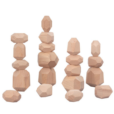Pedra de madeira nórdica de Montessori que empilha brinquedos de madeira criativos do jogo