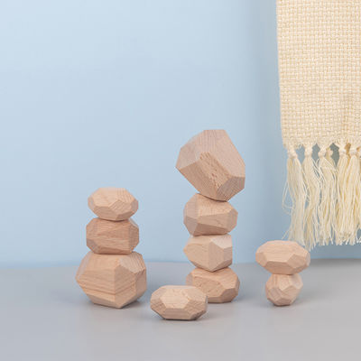 Pedra de madeira nórdica de Montessori que empilha brinquedos de madeira criativos do jogo