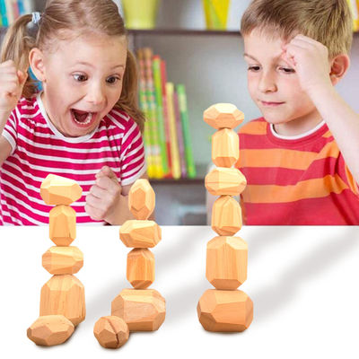do bebê de madeira dos brinquedos dos blocos de 5cm 36pcs Digitas blocos de empilhamento geométricos