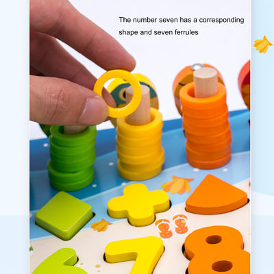 O bebê de madeira educacional de Montessori da pesca da matemática brinca 15cm