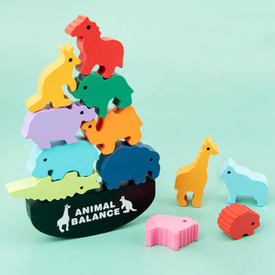 Blocos de apartamentos de madeira Toy Animal Town Wooden Blocks do dinossauro das crianças 3cm