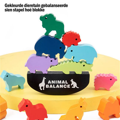 Blocos de apartamentos de madeira Toy Animal Town Wooden Blocks do dinossauro das crianças 3cm