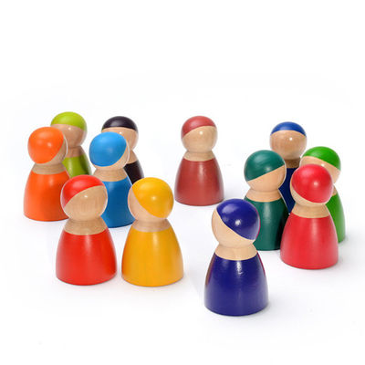 Blocos de apartamentos de madeira Toy Nesting Rainbow Block Set da ponte do bebê 15cm