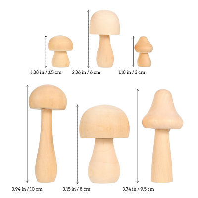 O cogumelo de madeira inacabado natural do Peg 3cm brinca 2,55 em grafittis das crianças