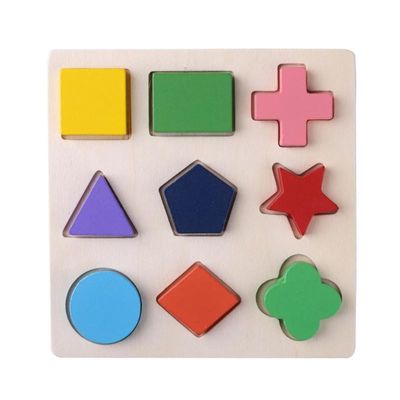 Classificando o bebê de madeira de Montessori brinca o pré-escolar de madeira geométrico dos blocos 15cm