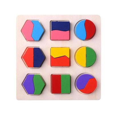 Classificando o bebê de madeira de Montessori brinca o pré-escolar de madeira geométrico dos blocos 15cm
