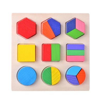 Classificando o bebê de madeira de Montessori brinca o pré-escolar de madeira geométrico dos blocos 15cm