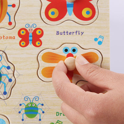 Brinquedos educacionais de madeira animais 15cm de madeira unisex dos enigmas de serra de vaivém