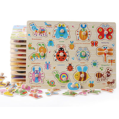 Brinquedos educacionais de madeira animais 15cm de madeira unisex dos enigmas de serra de vaivém