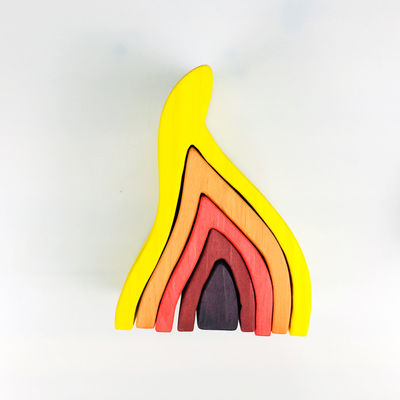 Blocos de apartamentos de madeira Toy Geometric Rainbow Building Blocks de Pegdolls