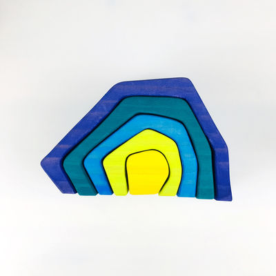 Blocos de apartamentos de madeira Toy Geometric Rainbow Building Blocks de Pegdolls