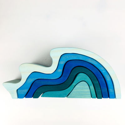 Blocos de apartamentos de madeira Toy Geometric Rainbow Building Blocks de Pegdolls