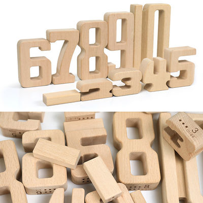 Blocos de apartamentos de madeira Toy Number Montessori dos jogos de Jenga