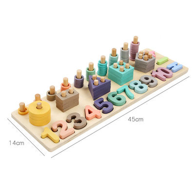 Ensino 14cm de madeira geométrico de Toy Montessori Math Blocks Preschool da matemática
